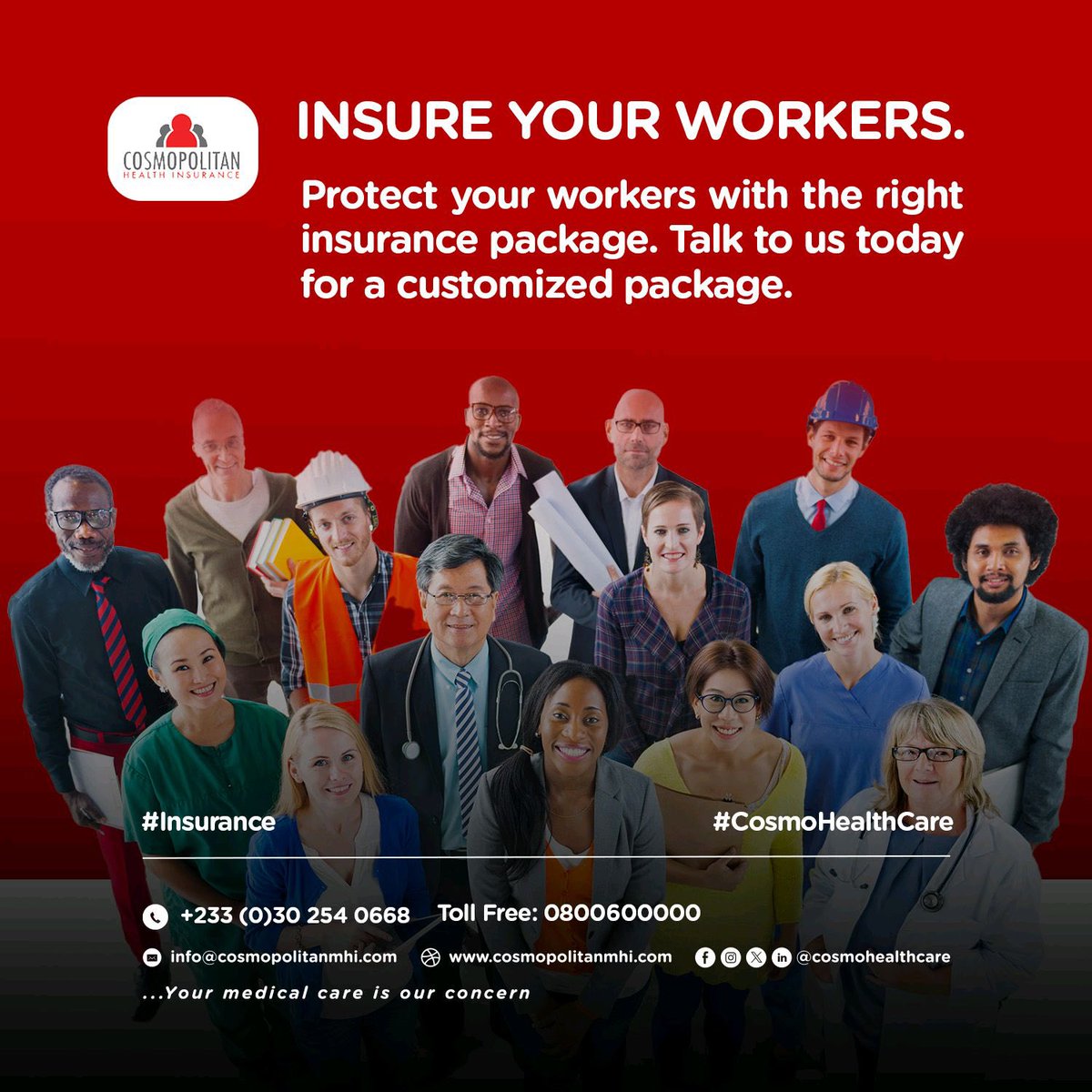 Unlock peace of mind for your workforce! Shield your employees with @cosmohealthcare's comprehensive insurance solutions. Prioritize their well-being and secure their future today. #WorkplaceWellness #EmployeeInsurance

DSTV Ashawo Big mama Tracy Sammy Gyamfi Cheddar