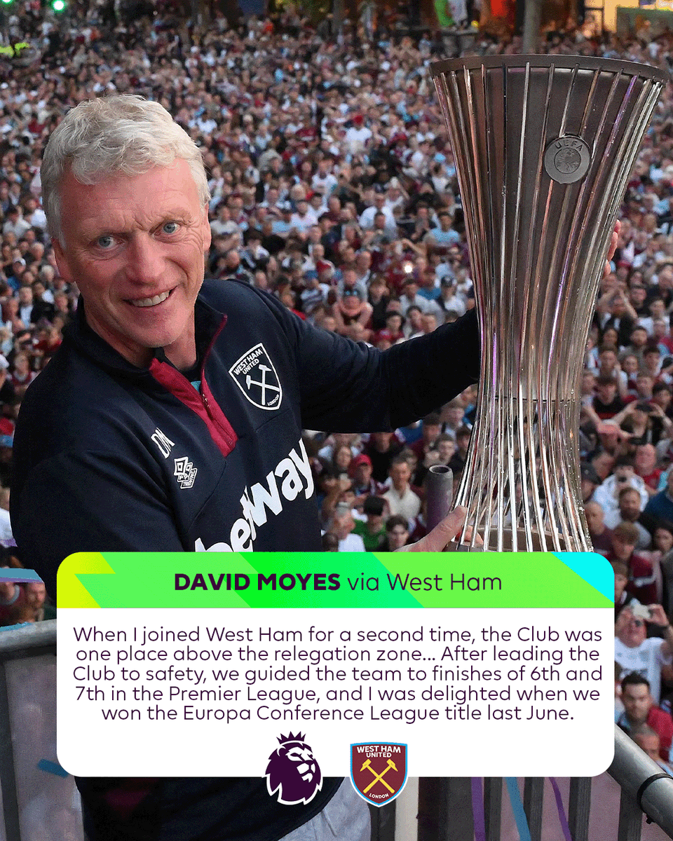 From West Ham's largest points tally in a Premier League season, to ending a 43-year wait for Silverware 🏆 David Moyes on journey during his second spell as West Ham manager 🗣