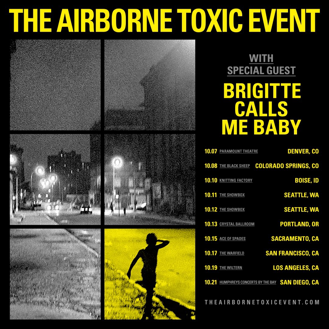 We’re super excited to announce that we’ll be hitting road supporting @Airborne_Toxic this October. All tickets on sale now at brigittecallsmebaby.com or link in bio.