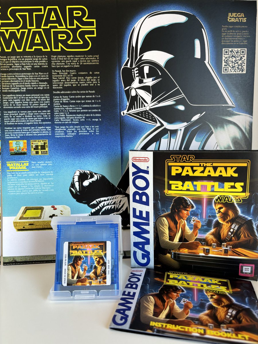 🎁FREE PHYSICAL GB GAME🎁
🎊Celebrating 1k + #May4th 🎊, I'm giving away. The one and only ENG version of Pazaak Battles.
Entry: 
🟢follow @_rubenretro_
🟢RT this post 
🟢Tag a friend
Ends on 19/5. worldwide shipping🌎