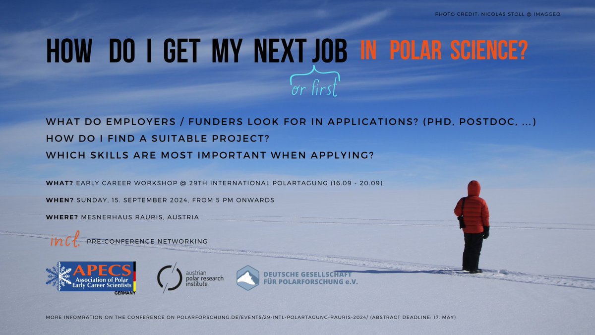 📢The 29th International Polar Conference “Dynamic Poles and High Mountain  Environments” organised by @Polarforschung
 and <a href="/AustrianPolar/">Austrian Polar Research Institute</a>
 will take place from 16-20.09.24 in Rauris, Austria &amp; we're organising an #ECS workshop!🇦🇹🏔️

Abstract submission 👉polarforschung.de/events/29-intl…