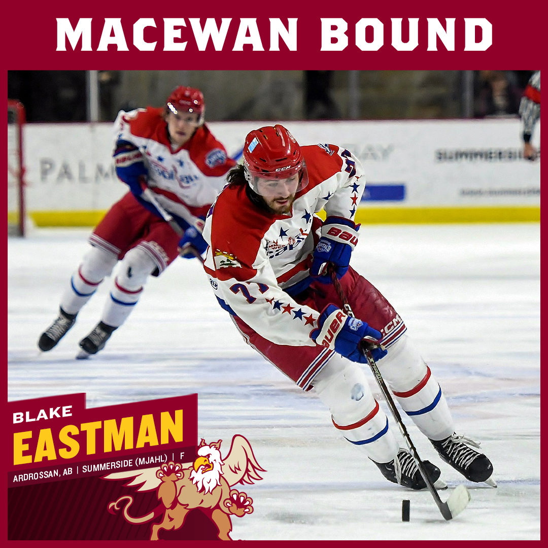 M🏒| RECRUIT Capping his junior career with a prolific season for @SsideCapitals, former @PGCougars winger, @RAChockey @OHA_Edmonton product Blake Eastman is joining @MacEwanHockey in 2024-25. Welcome to @MacEwanU! #GriffNation 📷 Ronnie MacKenzie STORY➡️macewangriffins.ca/sports/mice/20…