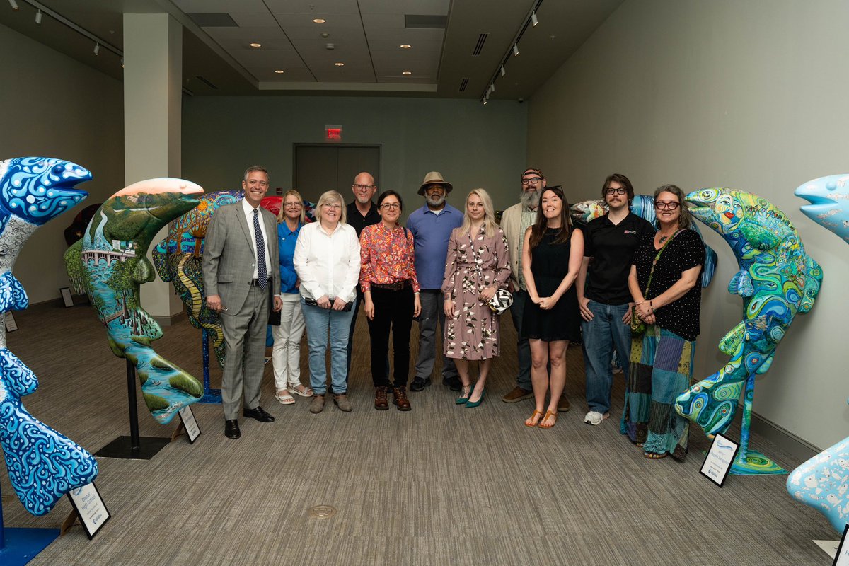 Mayor Rickenmann @colamayor along with artists from around the City announced the “Leaping Trout” gallery at the @ColaMuseum. These sculptures will be up for auction on Wednesday, May 15th to benefit future public art projects in the City! #WeAreColumbia #TogetherWeAreColumbia