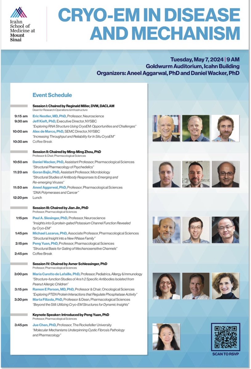 Please check out this major CryoEM symposium. Very proud to have been part Peng Yuan’s recruitment to ⁦@IcahnMountSinai⁩ and technically a member of our Center!