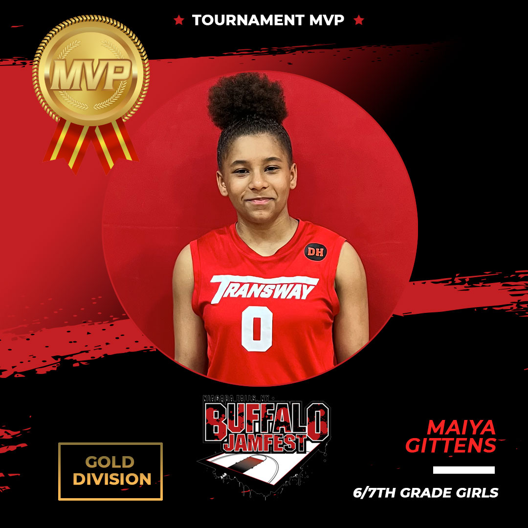 Buffalo Jamfest, 6/7th-grade girls' gold division MVP, Maiya! @TranswayBball