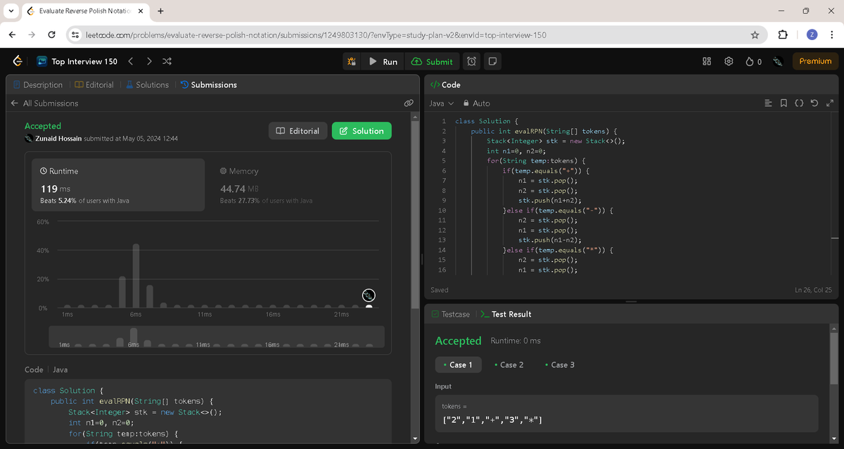 🚀Day 11 of #100DaysOfCode 

DSA ✅

150. Evaluate Reverse Polish Notation
224. Basic Calculator

Excited about the learning journey ahead! 💻📷 📈
#LearnInPublic #CareerDevelopment #SoftwareDevelopment #LearnByDoing #Connect