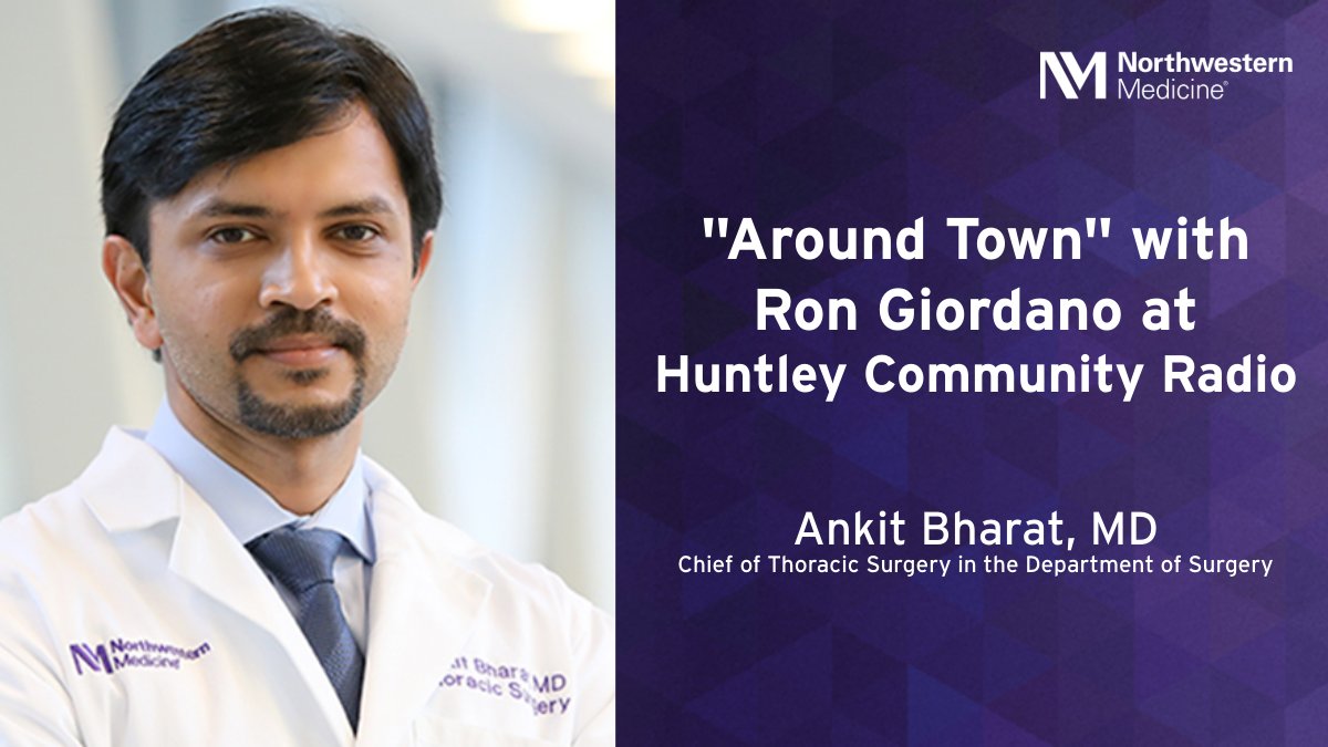 Ankit Bharat, MD (@AnkitBharatMD), joins @HuntleyRadio for their first episode focused on the latest #innovations and #technologies being used at Northwestern Medicine. Dr. Bharat focuses on the advances being made at Northwestern Medicine Canning Thoracic Institute to treat a…