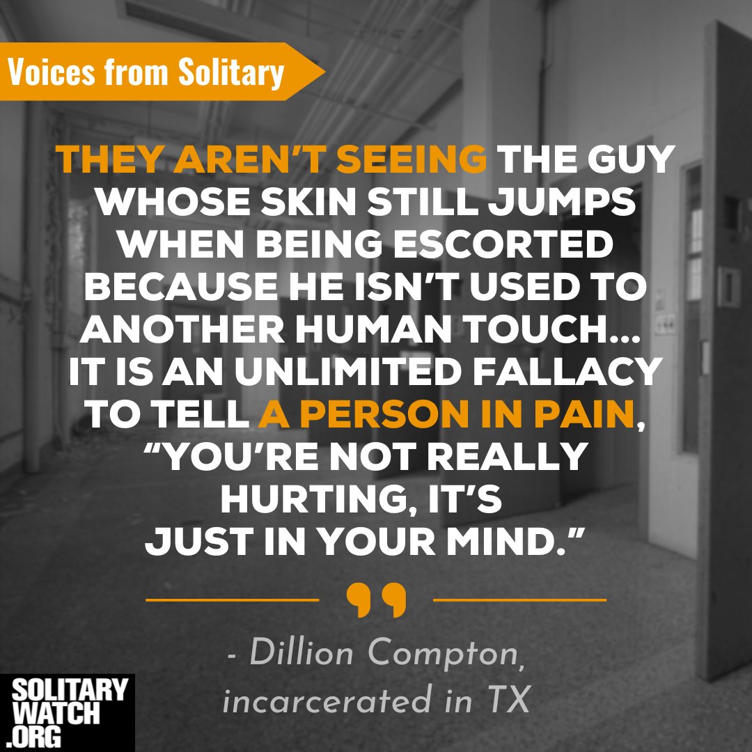 Dillion Compton disrupts the idea of prisons as a permanent part of society by focusing on the trauma experienced by individuals in solitary confinement. His work prompts reflection on the cognitive dissonance of prison officials and lawmakers. Check out: tinyurl.com/voicesfromsoli…