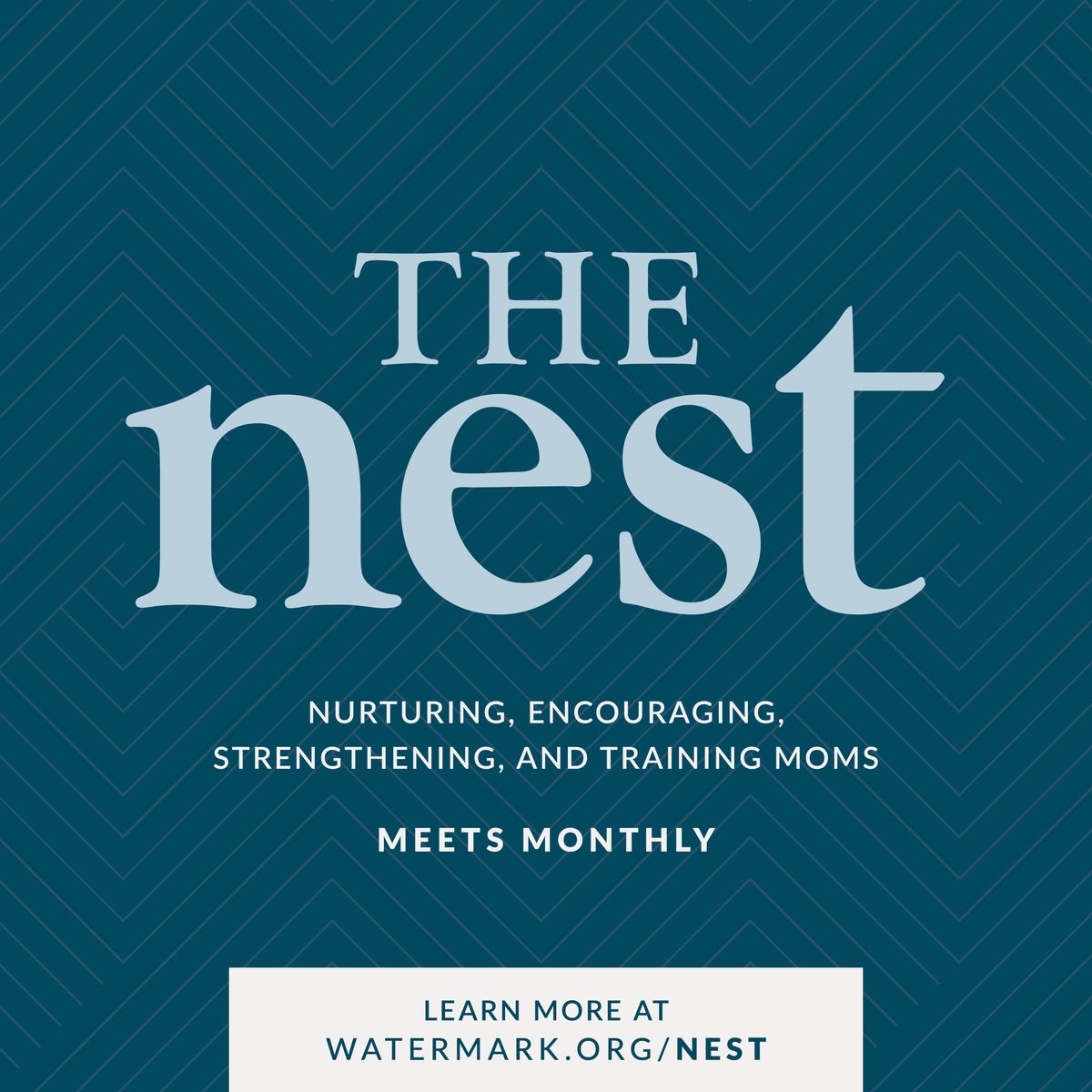 The Nest: A monthly gathering for moms with kids of all ages for a time of connecting and learning. Register for the last Nest of the school year on May 10 at watermark.org/thenest
