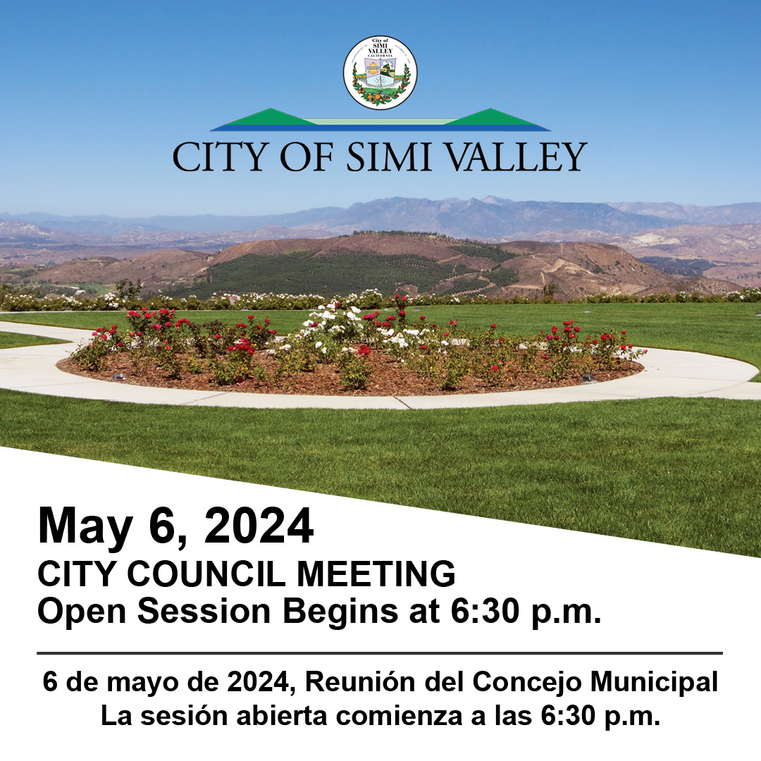 Open Session for the Monday, May 6, 2024, Simi Valley City Council Meeting begins at 6:30 p.m. at City Hall. Participation and viewing instructions are available on the City's home page: simivalley.org #SimiValley #CityCouncil