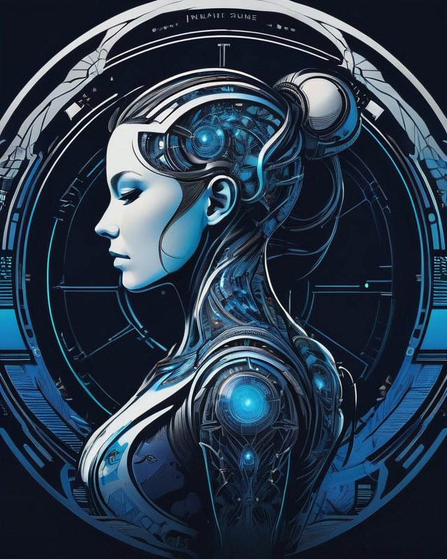 Feast your eyes on our #AI Art of the Day! 🤖✨ This exquisite robotic woman merges art with cutting-edge technology. Mesmerized yet? Share your thoughts on how AI might reshape our future. #TechArt #FutureIsNow #DonSiriusArt