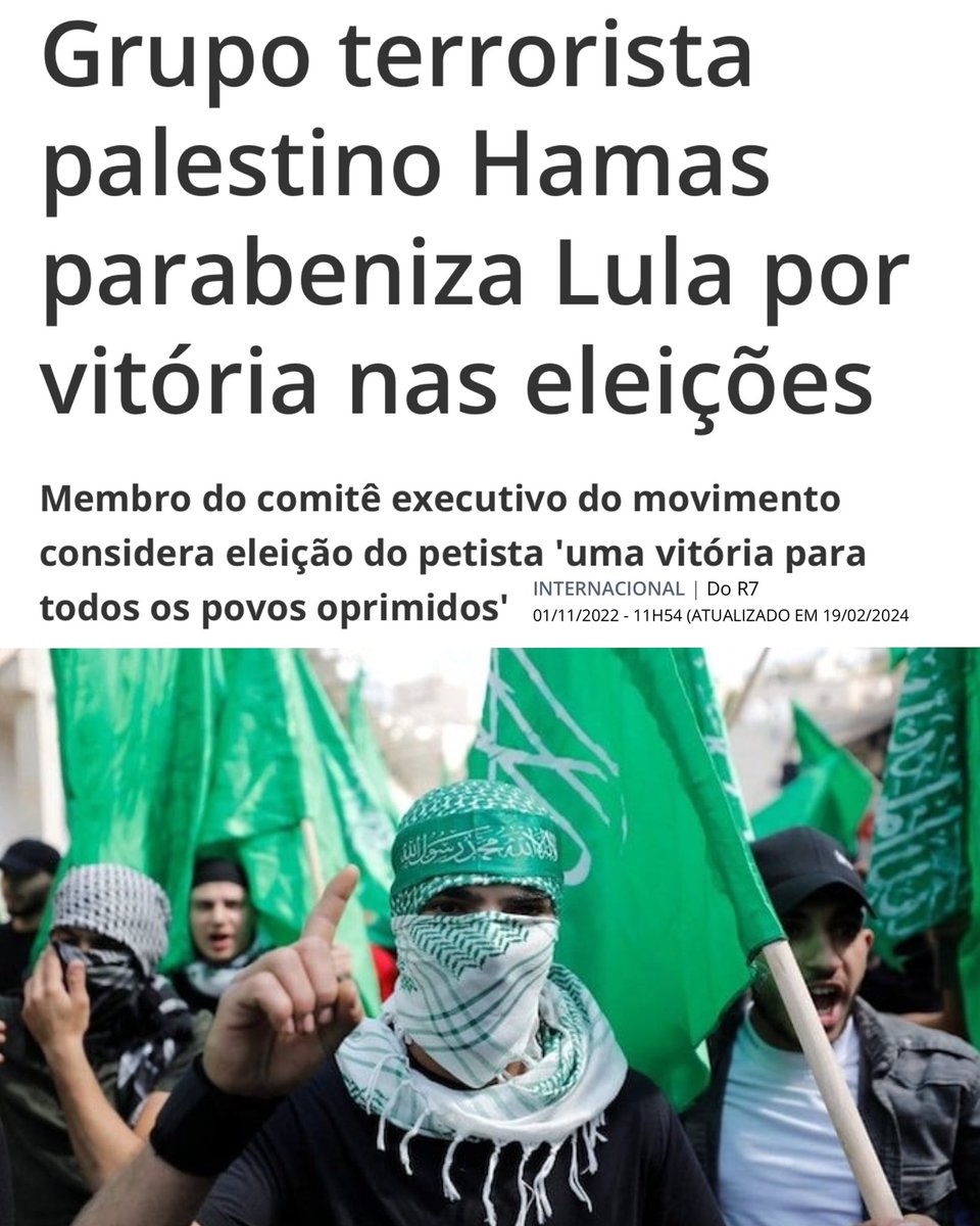 Exceto por helicóptero enviado pelo Uruguai, Lula não tem articulação internacional para ajudar na calamidade do RS

Argentina @JMilei já ofereceu apoio! Depravados mentais petistas priorizam política ao povo

Cadê o Itamaraty, ONU, OEA?Ou estaria Lula esperando o apoio do Hamas?