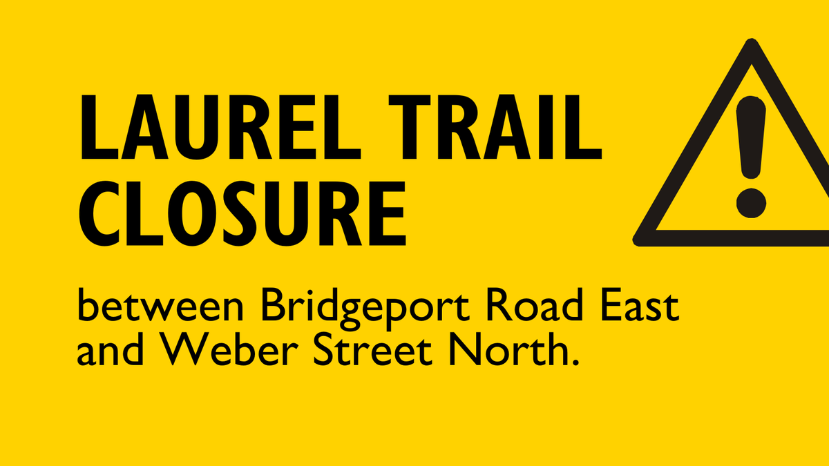 The Laurel Trail will be closed between Bridgeport Road East and Weber Street North for approximately eight weeks, starting today (May 6). Find detour routes and project updates here: engagewr.ca/brighton-trail…