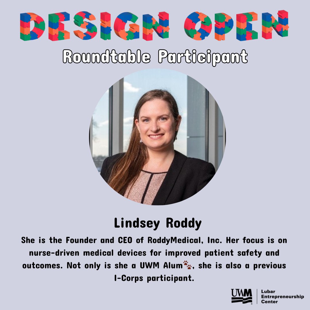 Lindsey Roddy, CEO and Founder of the award-winning RoddyMedical, Inc., will be a featured panelist at the Roundtable Discussion THIS FRIDAY ⏰! Attend to learn more about Lindsey and others. Check here for more information and to register: bit.ly/LEC-Expo-Regis…