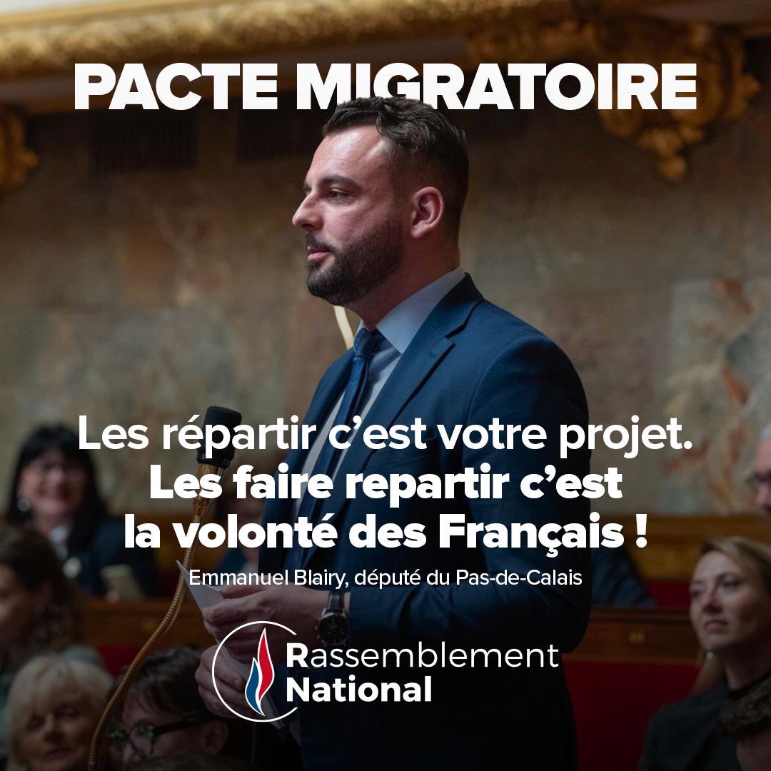 🔵 Demain après-midi en hémicycle j’interviendrai au sujet de l'impact du Pacte migratoire sur la France. Le gouvernement doit donner la parole aux Français par voie référendaire ! #VivementLe9Juin #pactemigratoire