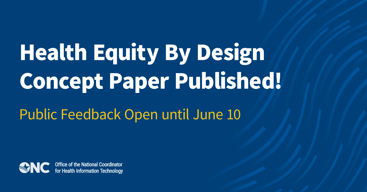 📑NEW WHITE PAPER: ONC’s Health Equity by Design approach focuses on using health IT to address widespread health disparities stemming from systematic inequities. healthit.gov/sites/default/… #NMHM24 #healthequity