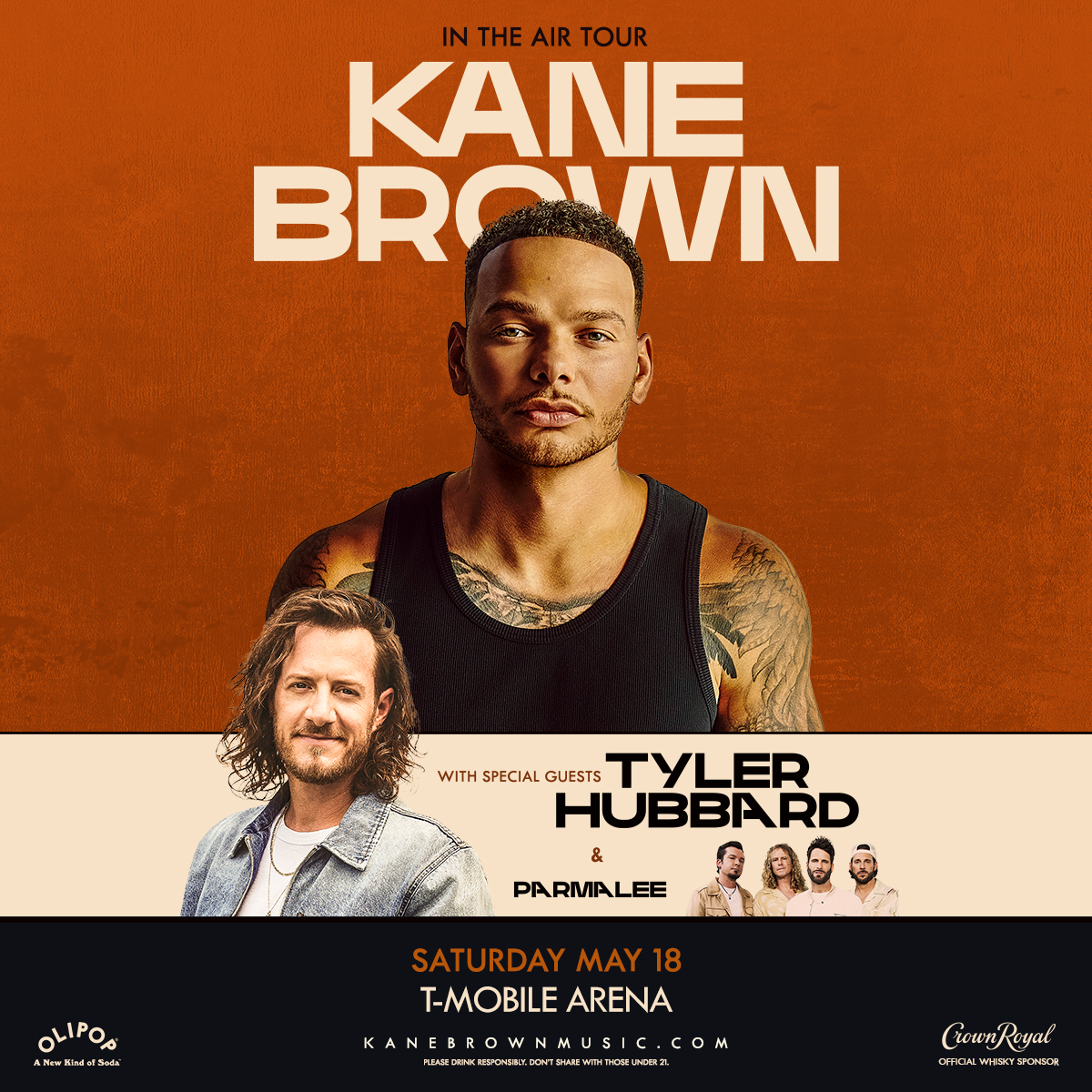 🟠 KANE BROWN 🟠 

We are a week out from @kanebrown's 'In The Air' tour in Vegas! Don't miss one of country's hottest singers with special guests @tylerhubbard and @parmalee on Saturday, May 18th. Get your tickets today! 

🎟️ ➡️ spr.ly/6016wX2H4