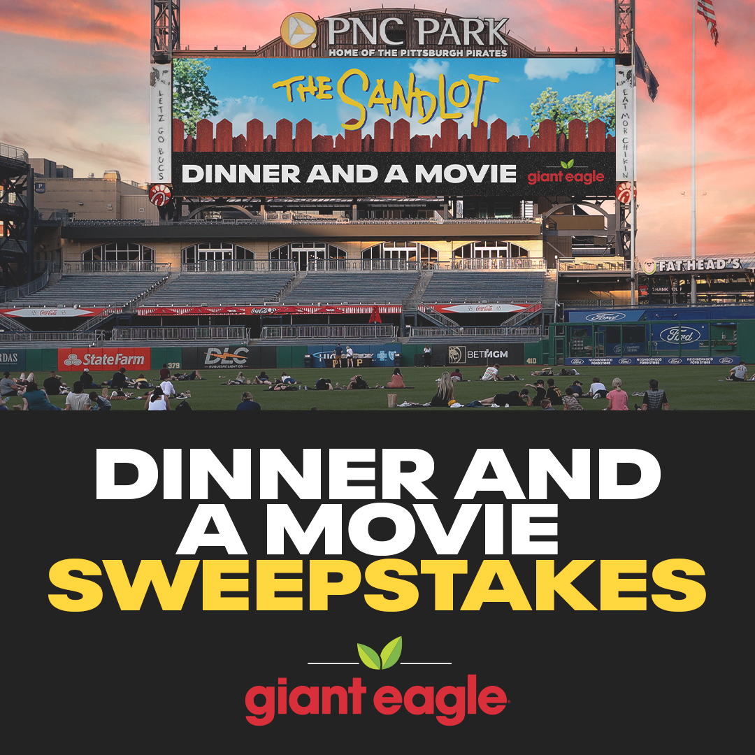 Want to watch The Sandlot on the field at PNC Park AND enjoy a pre-movie dinner? We've got great news! Enter for a chance to win Dinner and a Movie Night on the field, courtesy of #GiantEagle and the @Pirates 🎥🍿 Enter here: pirates.com/gianteagle