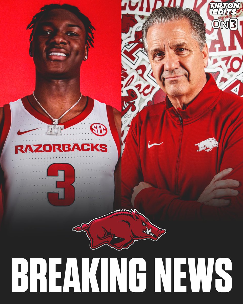 BREAKING: Kentucky transfer forward Adou Thiero has committed to Arkansas and John Calipari, he tells @On3sports. The 6-8 sophomore averaged 7.2 points and 5.0 rebounds per game this season. on3.com/college/arkans…