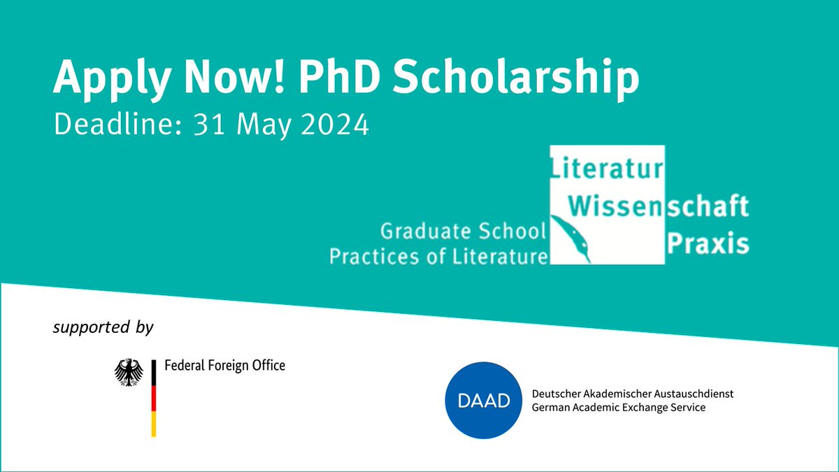 Anna Thiemann (@annatmann.bsky.social) (@annatmann) on Twitter photo 📣📣To all international students keen to do a PhD in literary studies: the Graduate School Practices of Literature <a href="/uni_muenster/">Universität Münster</a> is welcoming applications for a fully funded DAAD scholarship! Due: May 31, 2024. Details: uni.ms/gssp. 📣📣To all international students keen to do a PhD in literary studies: the Graduate School Practices of Literature <a href="/uni_muenster/">Universität Münster</a> is welcoming applications for a fully funded DAAD scholarship! Due: May 31, 2024. Details: uni.ms/gssp.