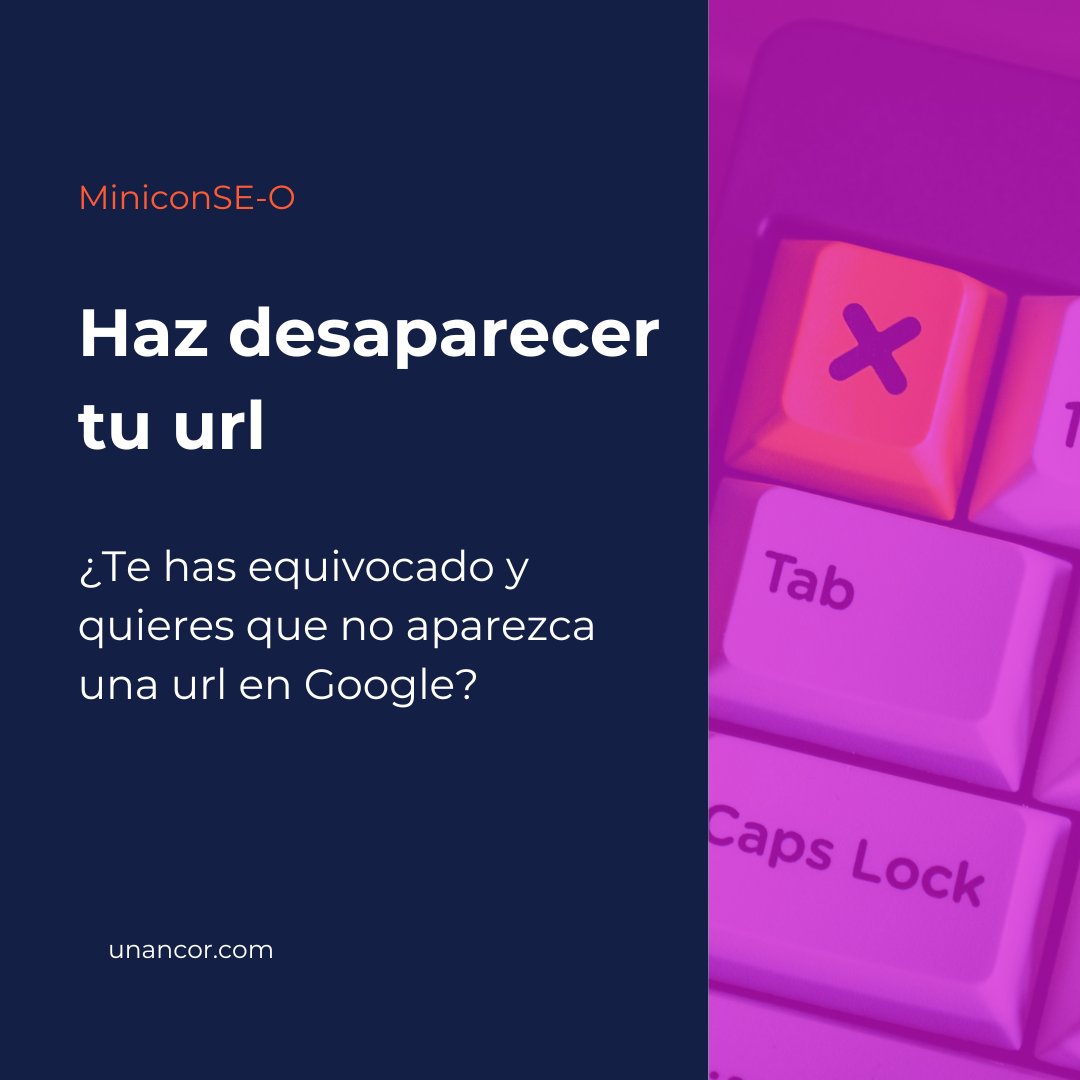 Vale, ¿la has liado y Google se ha dado cuenta?
👉 Entra en tu Search Console 
👉 Selecciona “Retirada de urls” 
👉 Haz clic en “Nueva solicitud” 
👉 Añade la dirección de la url que quieres que desaparezca 
👉 Haz clic en “Retirar solo esa Url” y..
Tachán!! ¡¡Url desaparecida!!