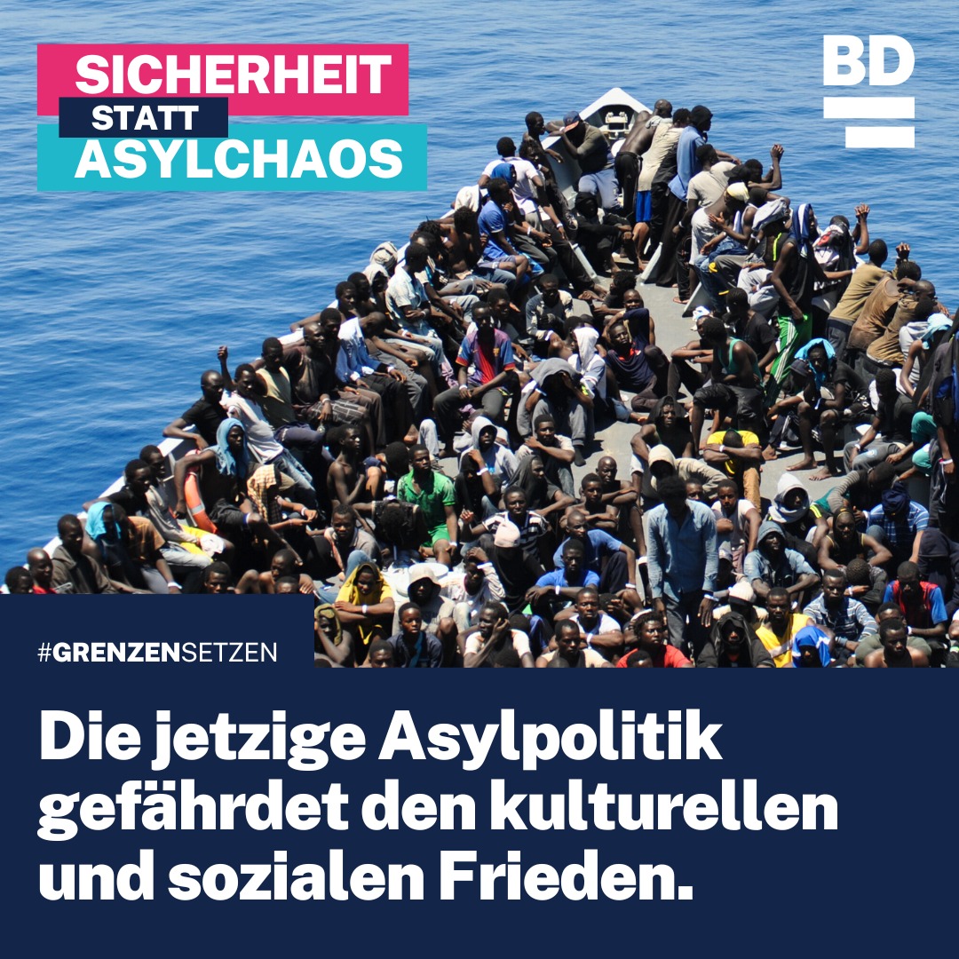 Die jetzige #Asylpolitik gefährdet die innere und äußere #Sicherheit sowie den kulturellen und sozialen #Frieden der betroffenen Länder.

Fluchtursachen müssen bekämpft werden, damit das Leid von Tausenden ein Ende hat und Menschen nicht entwurzelt werden. 

Unkontrollierter…