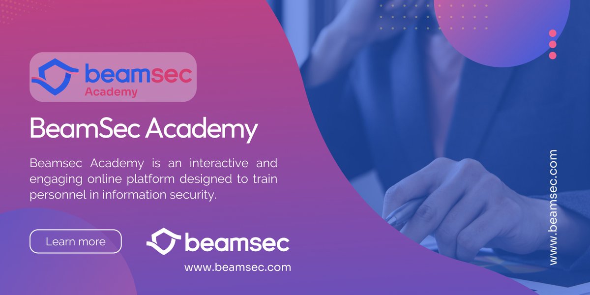Delve into the revolutionary world of BeamSec Academy at beamsec.com/transforming-c…

#BeamSecAcademy #CyberSecurity #CyberAwareness