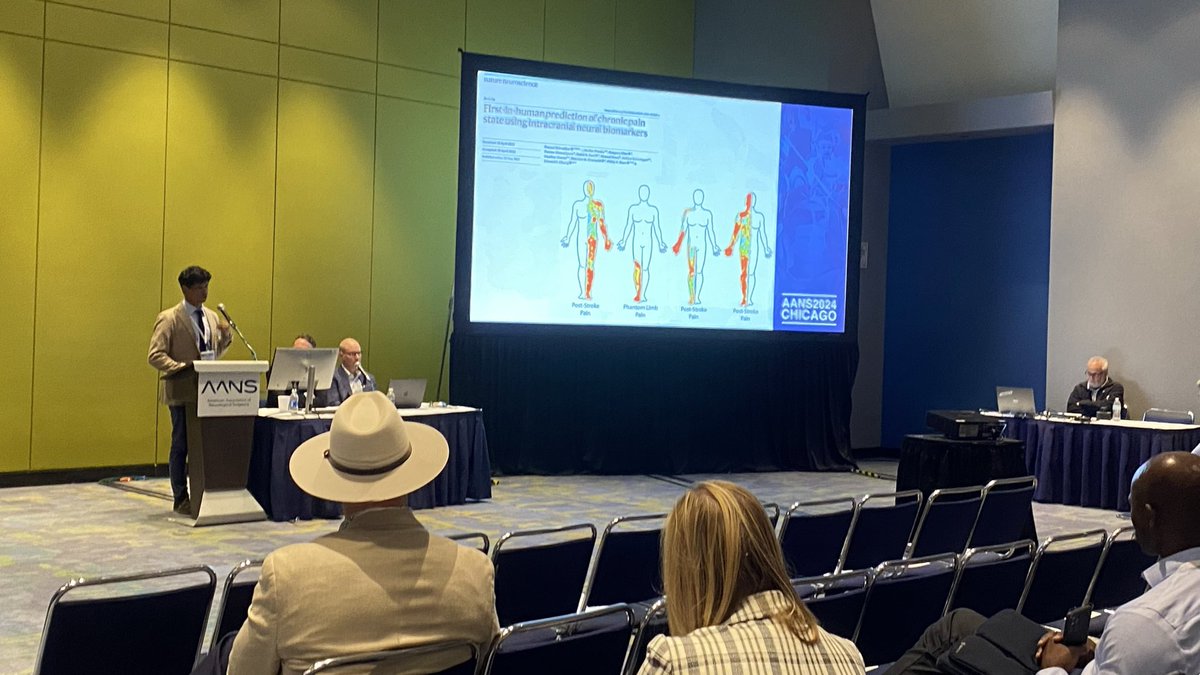 .@ShirvalkarLab presents on work with the Starr lab and @ChangLabUcsf identifying neural biomarkers of chronic pain, which could help inform deep brain stimulation therapy for patients. #AANS2024 #WhatMatters2Me #nihHEALinitiative @UCSFAnesthesia