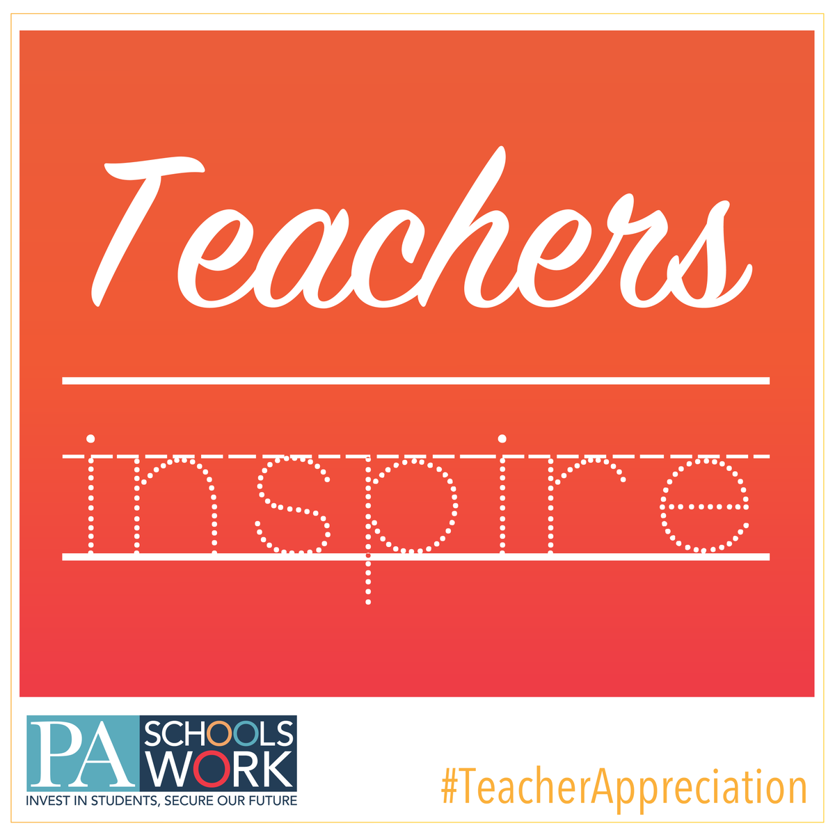 PASchoolsWork's tweet photo. #PASchoolsWork because they inspire students to be creative, work their hardest, and reach for the stars! Has a teacher inspired you or one of your children? Comment below and let us know how in celebration of #TeacherAppreciationWeek https://t.co/Eu3j9dF0pS