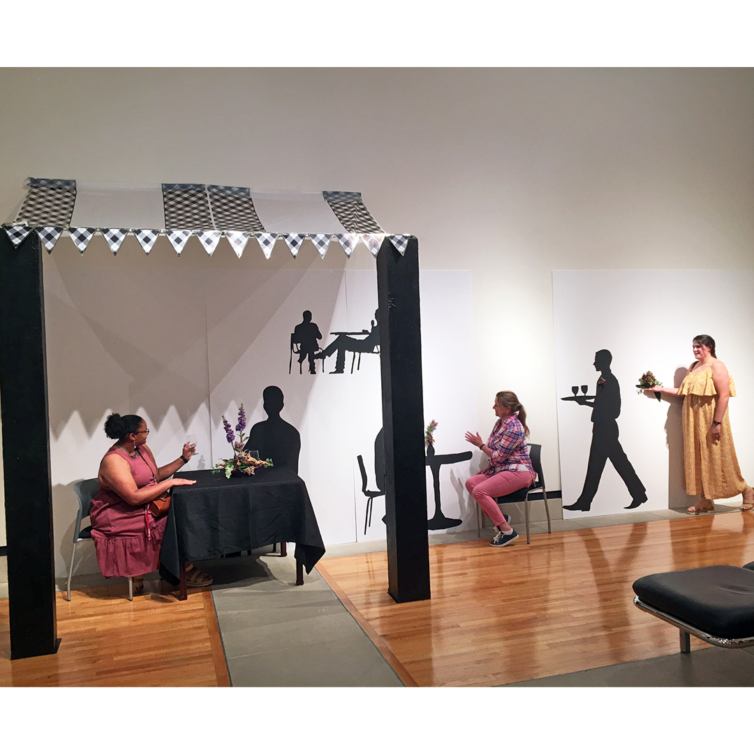 From a wedding arch to an outdoor cafe, take a selfie in these artworks and tag us ⁣@TAMUGalleries #StarkSelfie
⁣
Students in the Benz School of Floral design created these fantastical silhouette scenes. 📸⁣ On display through 5.19.24. TX.AG/Selfies