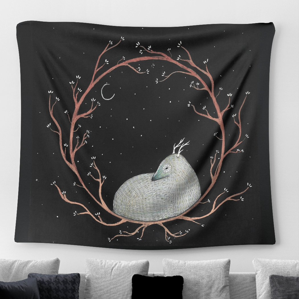 Hi!🖤Excited to share the latest addition to my #etsy shop🌜🌛
#folk #nature #fantasyart #etsystore #tapestry #drawing #illustration #painting #giftformom #momsday #witch #darkart #witchy #deerillustration #deer #art #ArtLovers #homedecor #NatureBeauty #black #moon
