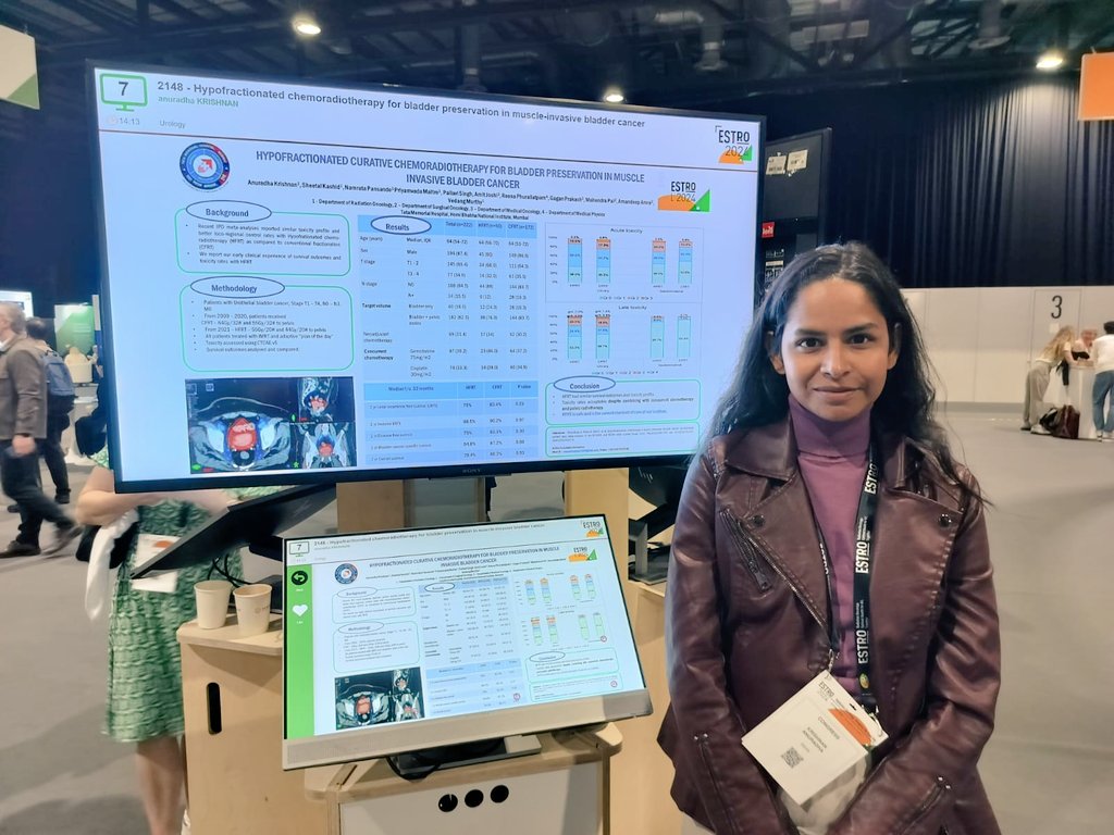 @AnuradhaaKrish presenting her work on hypofractionated curative chemoradiotherapy for bladder preservation in muscle invasive bladder cancer
