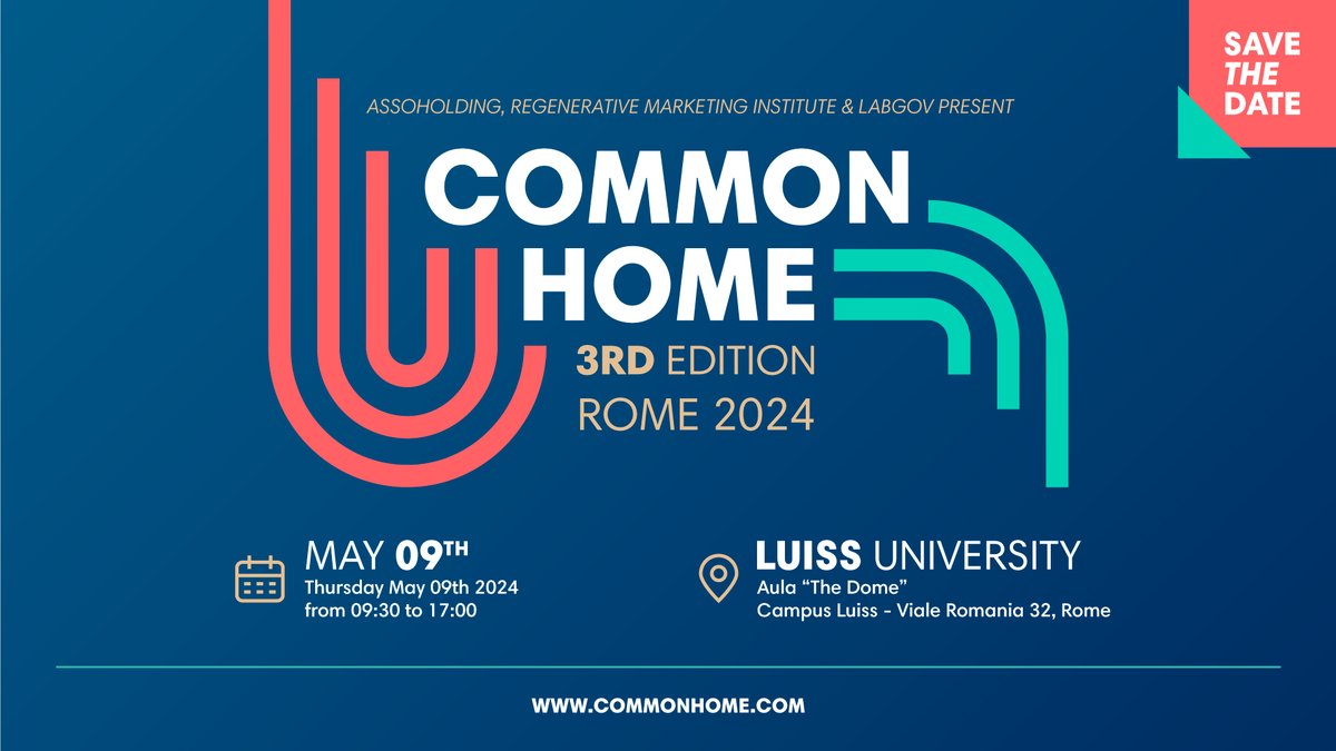 On 9 May, Luiss will host “Common Home 2024”, Italy’s top event where we will dive into sustainability, innovation, climate change, civil rights, diversity & inclusion alongside global thought leaders. Discover more 👉 commonhome.com/common-home-20…