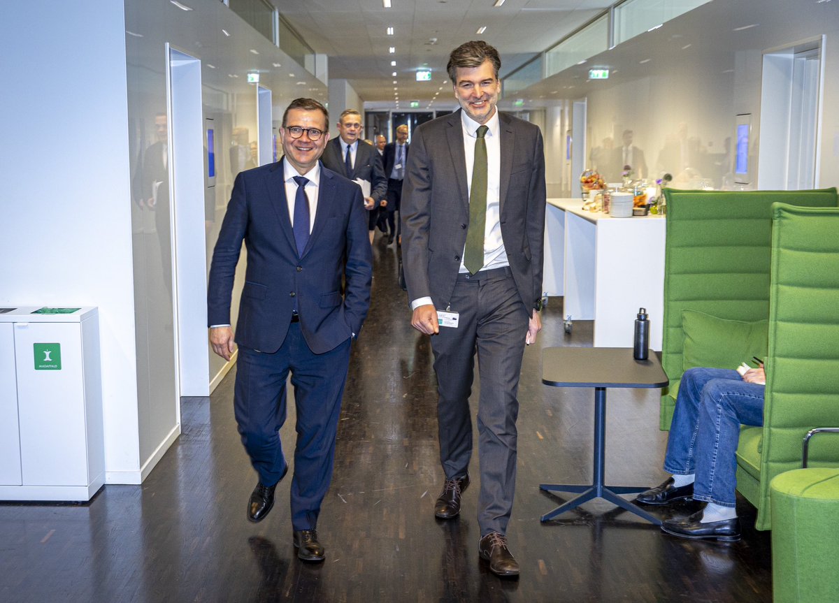 Mødtes i dag med Finlands statsminister @PetteriOrpo om fælles tilgang til Europa, sikkerhed og konkurrencekraft. Meget at tale om - og stå vagt om. Det nordiske samarbejde lever #dkpol #dkbiz @DanskIndustri @DanishMFA