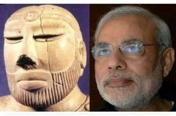 Not Just a Coincidence🗿

Left = Famous Priest King from Indus Valley 

Right = Narendra Modi from Vadnagar, Gujarat