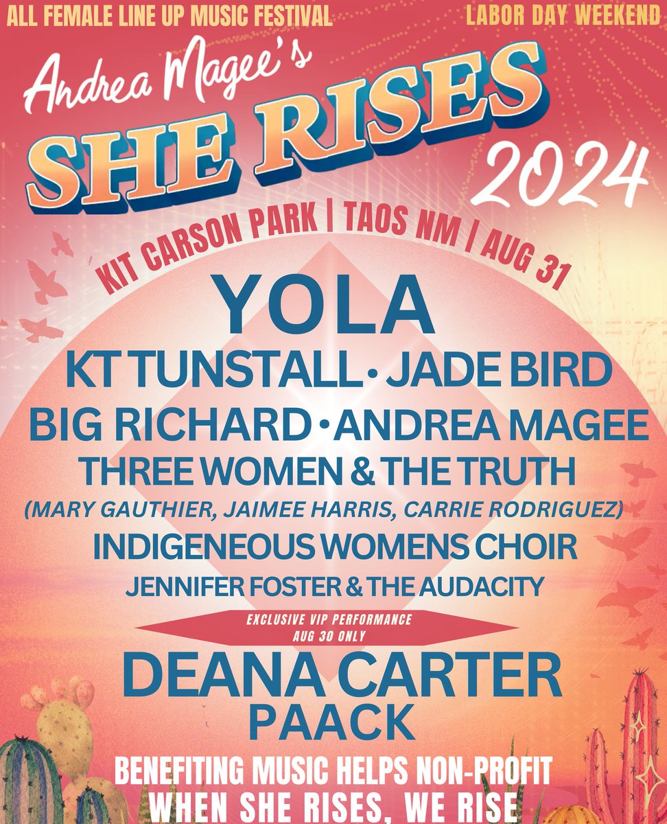 I am excited to join this incredible lineup of women alongside @jaimeeharris and @carriemusictx for Andrea Magee's She Rises Festival 2024! You won't want to miss this one, friends. Get your tickets at the link sherisesfest.com/tickets/