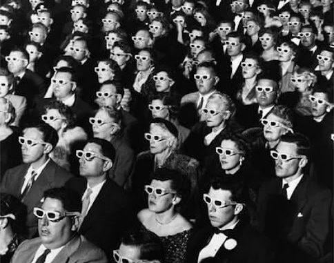 Opening night screening of 'Bwana Devil' the first color, 3-D movie: 1952