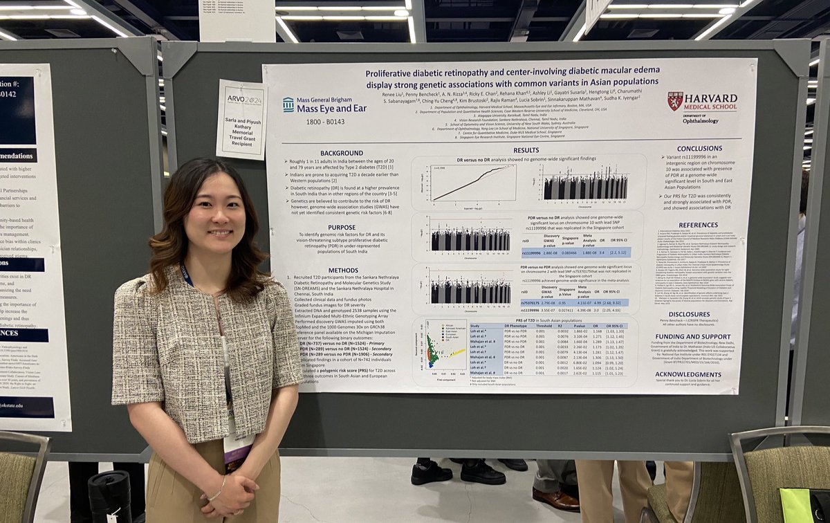 Trainee and Sarla and Piyush Kothary Memorial Travel Grant recipient, Renee Liu, presented her project investigating genetic risk factors for proliferative diabetic retinopathy in under-represented populations. Great work!