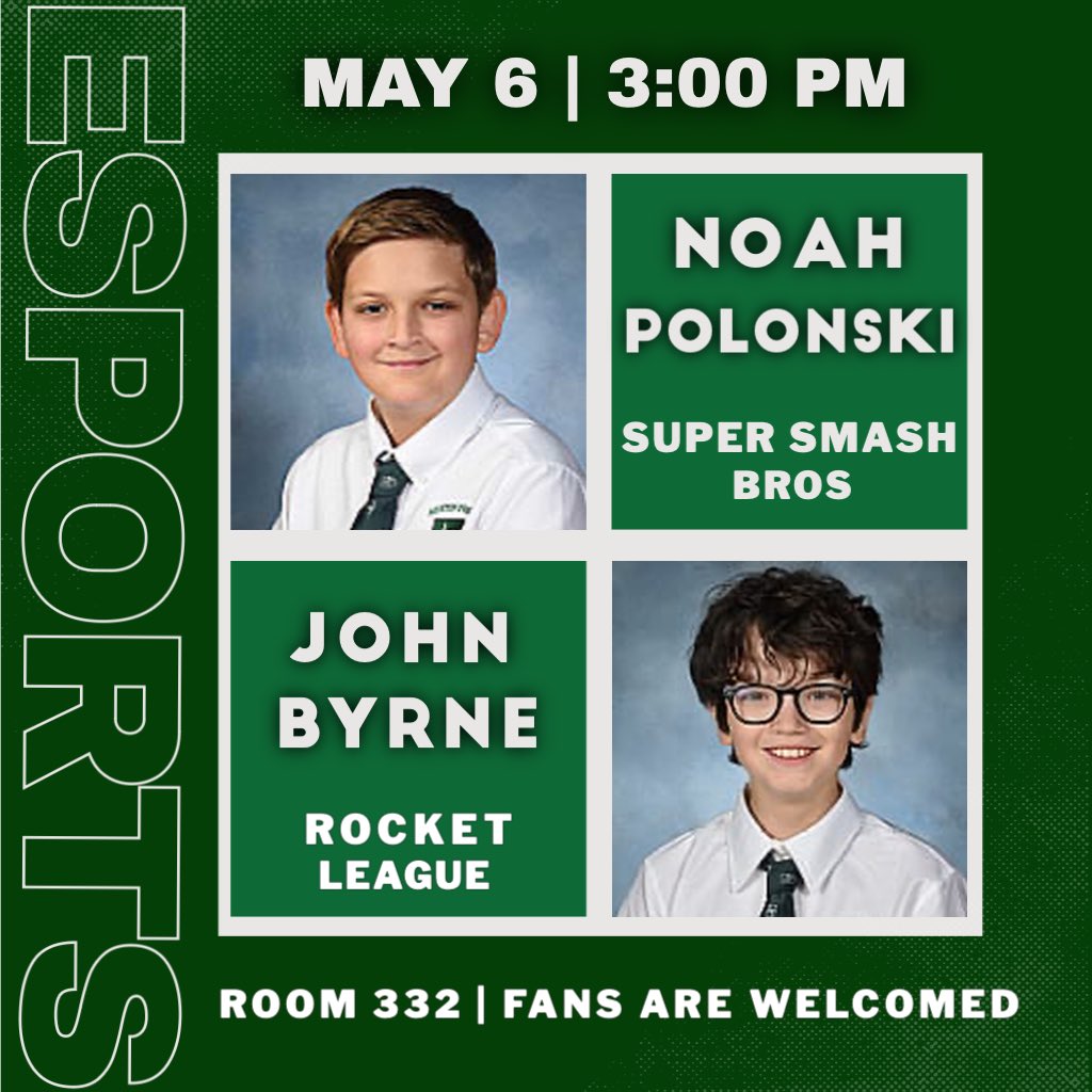 Second Esports competition today!!! Go support Noah and John in the AP Esports Hub Room 332 after school! Live stream competition begins at 3 pm 👏🎮 #unitas