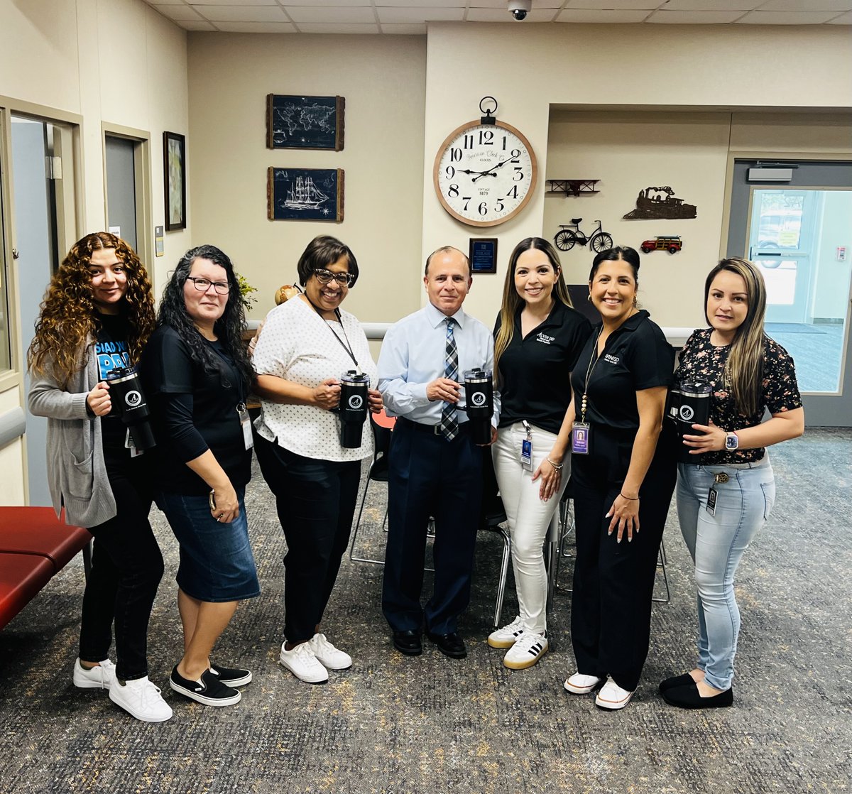 We had a great start of Teacher & Staff Appreciation Week! 🥳This morning we delivered gifts at @BelNafegar staff on behalf of the Board of Trustees and @AlvinISD ! 🎉 #TeacherAppreciationWeek