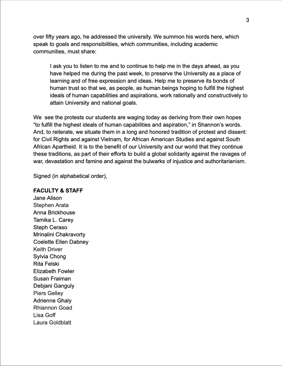 UVa English Department Statement in response to the police action on students at the Gaza Solidarity encampment on Saturday, May 4, 2024. (Additional signatories in reply)