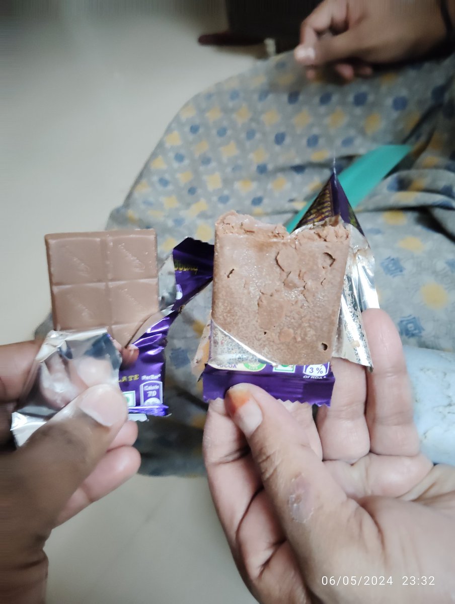 @DairyMilkIn when some videos are telling worms in DairyMilk I didn't believe.But I am now the true witness of damaged/stubbed chocolate.My kids love very much these DM at the most but I am worried. Purchased in one of biggest super makekt.this is my last buy from you.