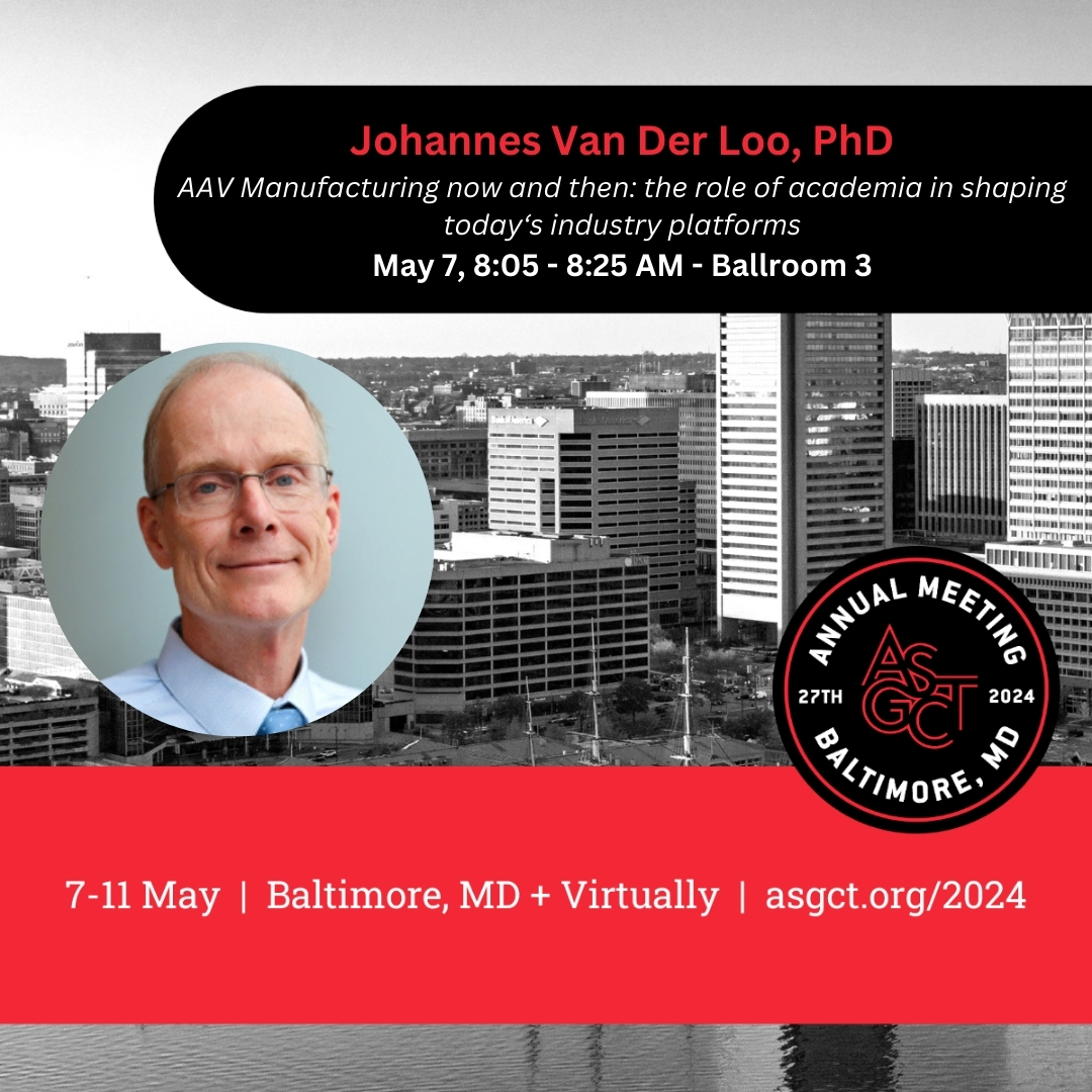 This week at #ASGCT2024, Dr. Johannes Van Der Loo, director of our @ChildrensPhila Clinical Vector Core (CVC) & expert in #ClinicalVector production, will present on the role of academia in shaping today's industry platforms 5/7. Learn more about the CVC: ms.spr.ly/6014YpuGi