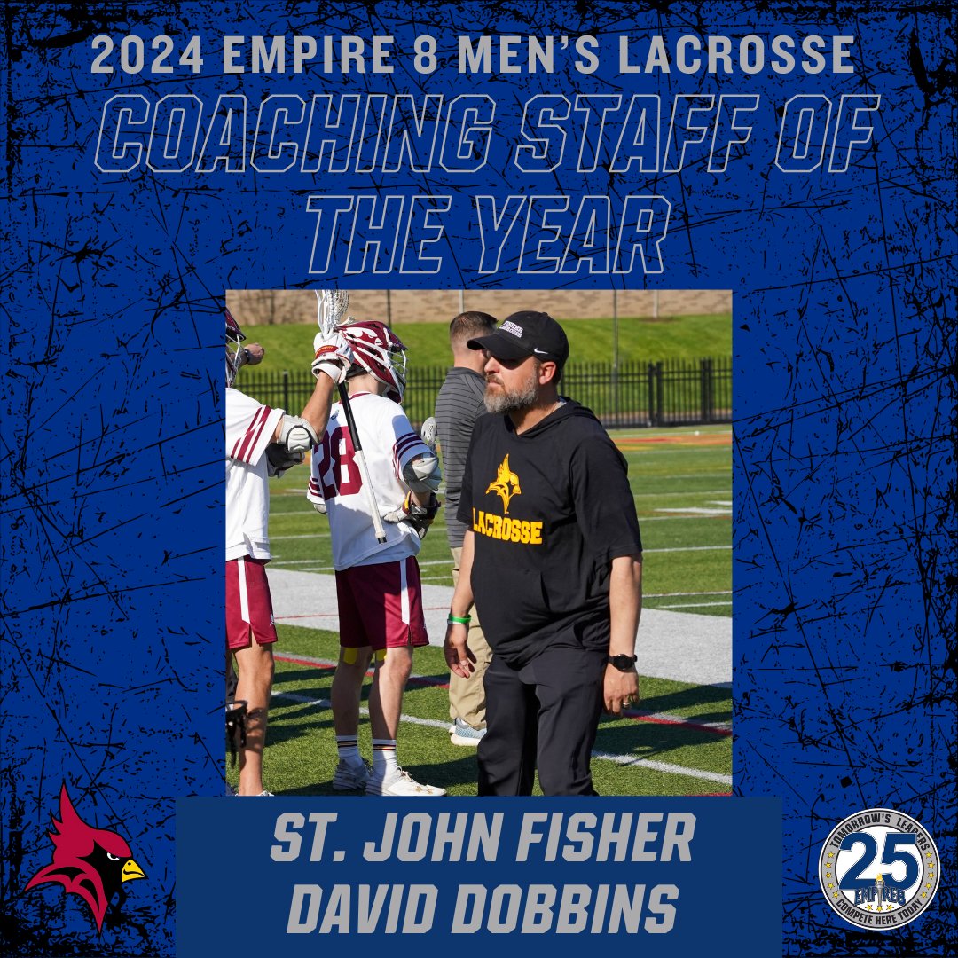 Congrats to our 2024 #E8 Men's Lacrosse Coaching Staff of the Year!

@FisherAthletics led by David Dobbins

#E8Proud #LeadersCompeteHere #WhyD3 #E825