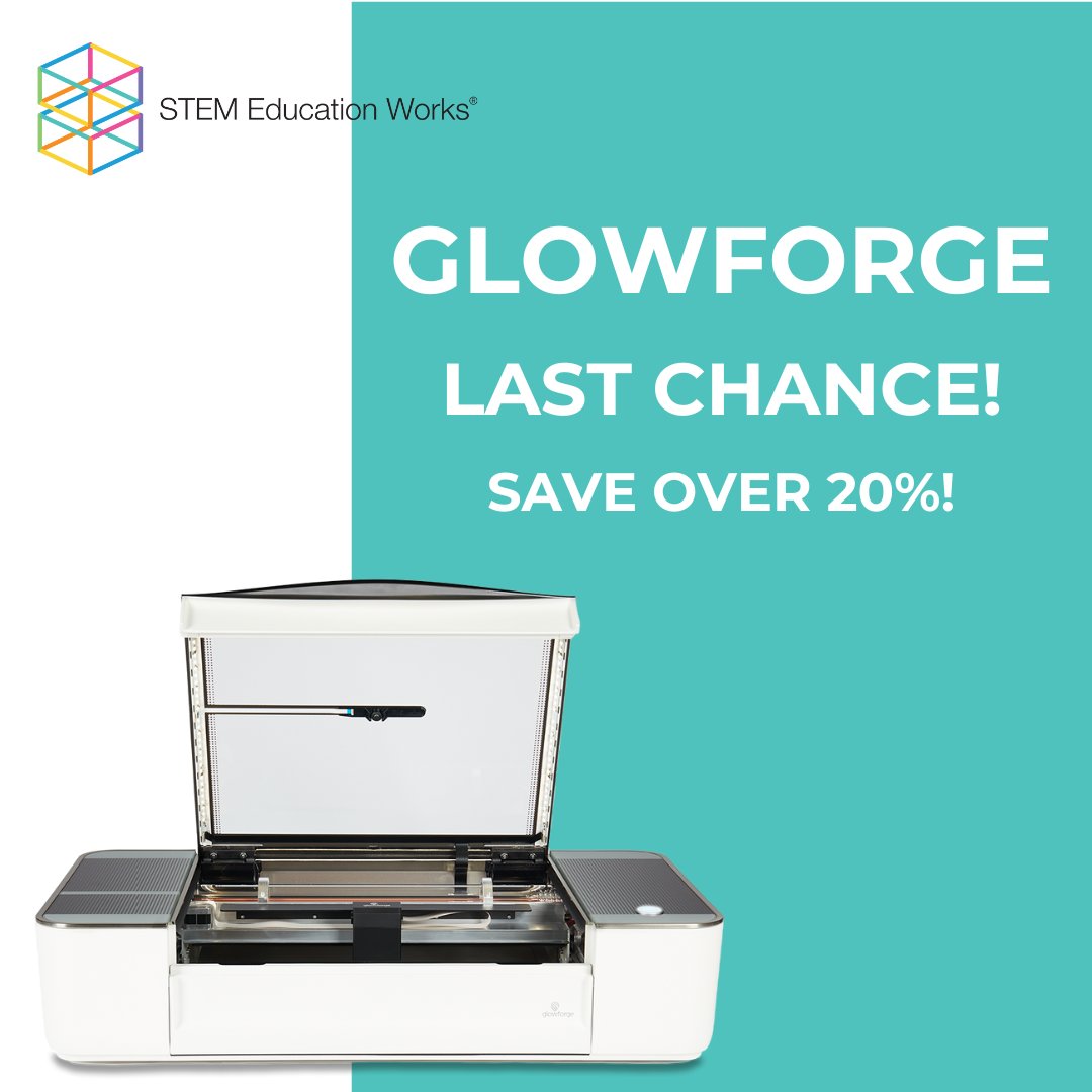 Last chance get our biggest promo on laser printers yet!

Act fast because this deal is only here until May 9th - contact our sales department at sales@stemeducationworks.com to receive your discounted laser printers.

stemeducationworks.com/glowforge/