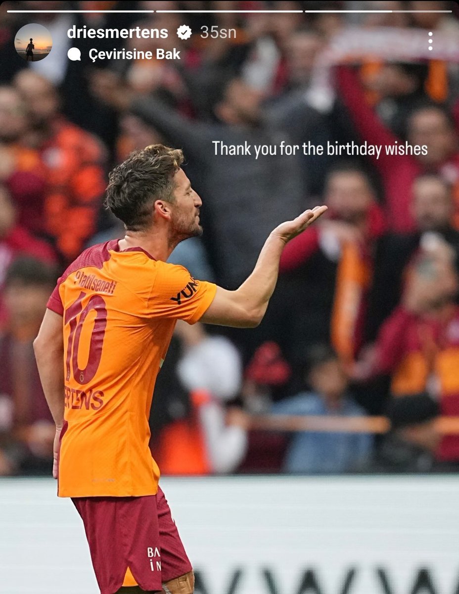 Dries Mertens: 'Doğum günü dilekleri için teşekkür ederim.'