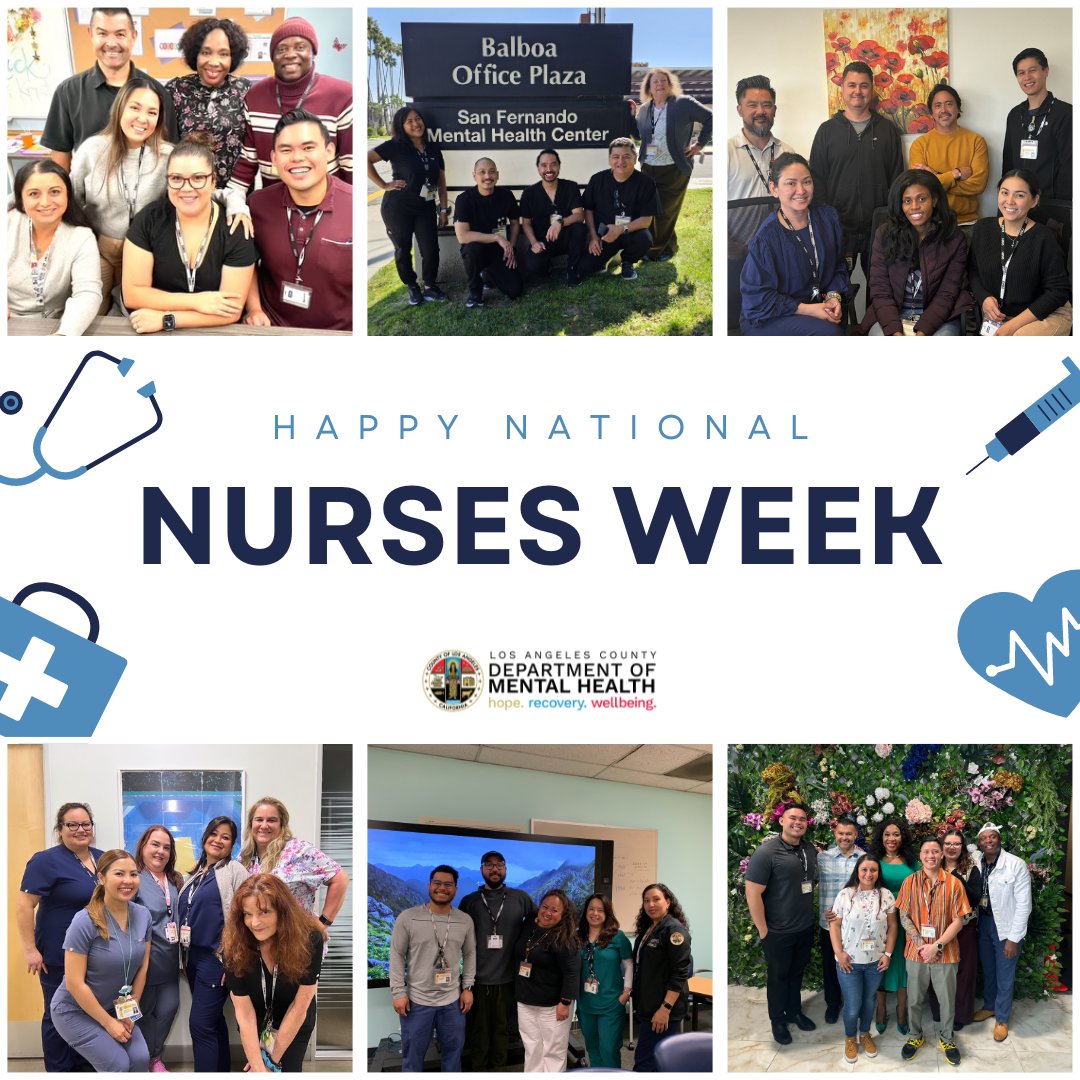 Happy #NationalNursesWeek! 💉🎉 We want to extend a heartfelt thank you to our incredible nurses for all of their hard work, dedication, and compassion🩺✨ Today and every day, we celebrate and honor you! 💙 #NurseAppreciation #LACDMH
