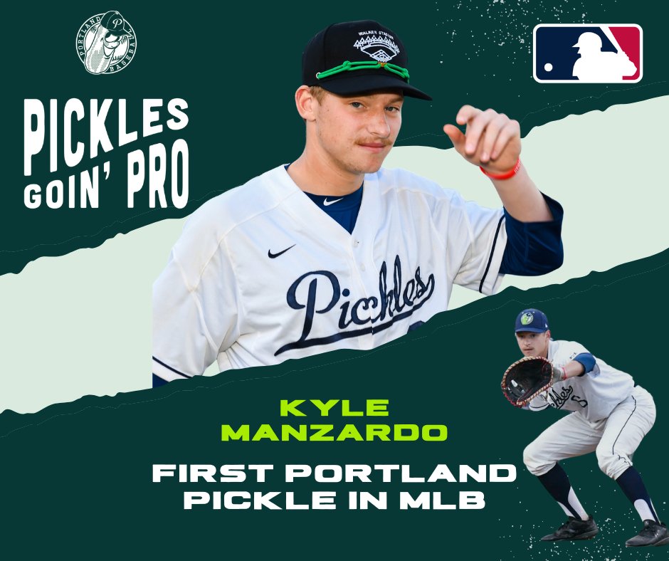 🚨IT'S OFFICIAL - @KyleTMazardo TO THE BIG LEAGUES🚨 Manzardo will be the First Portland Pickle in MLB. He will start at DH and bat 7th tonight for the @CleGuardians Go Get Em ZardDawg 🥒⚾️ #PicklesGoinPro #GetPickled