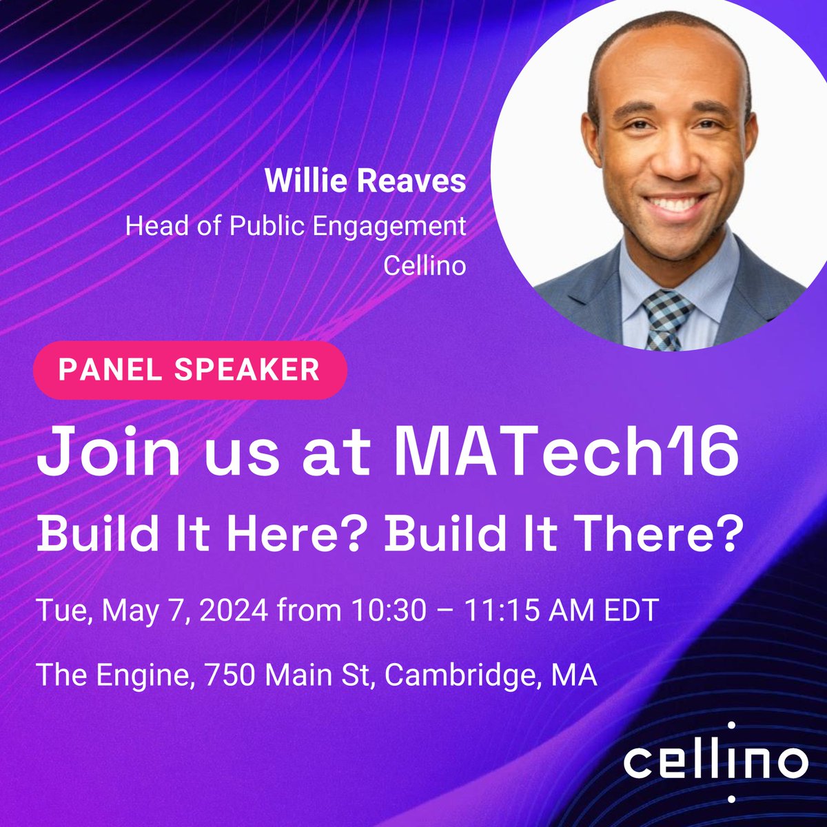 🚀 Find out why we’re proud to be part of the #techhub in #Massachusetts at @enginexyz's #MATech16 tomorrow, 5/7 with @TheWillieT. He'll join the 'Build It Here? Build It There?' panel with Scott Blanchet of Evoloh & Mayor Joshua A. Garcia of #Holyoke. 🗓️ bit.ly/49mGNzn