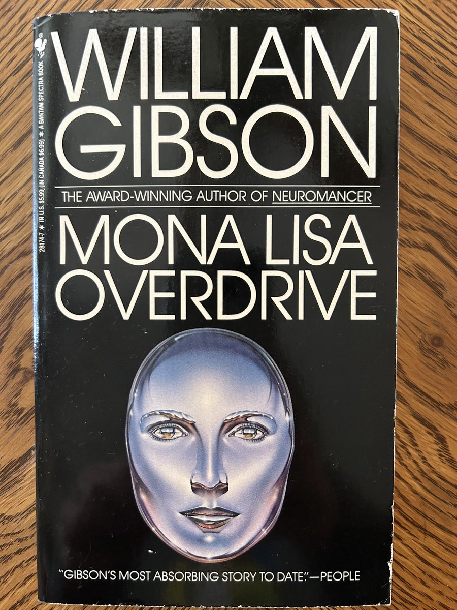 Mona Lisa Overdrive. Written by William Gibson.

#bookaddict #coverart #bookcover